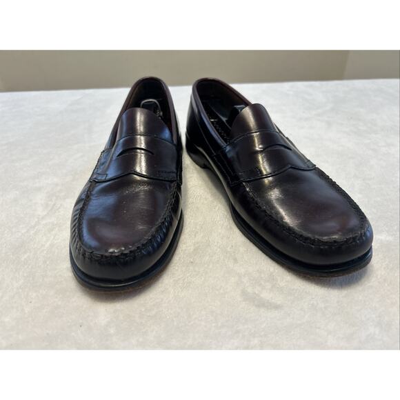 G.H. Bass Weejuns Men’s Size 10 D Burgundy Leather Loafers Slip On Dress Shoes - Picture 2 of 9